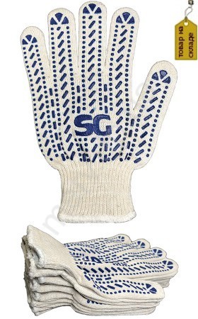 408 Рукавички трикотажні з ПВХ крапкою "БРИГАДИР SG" 507